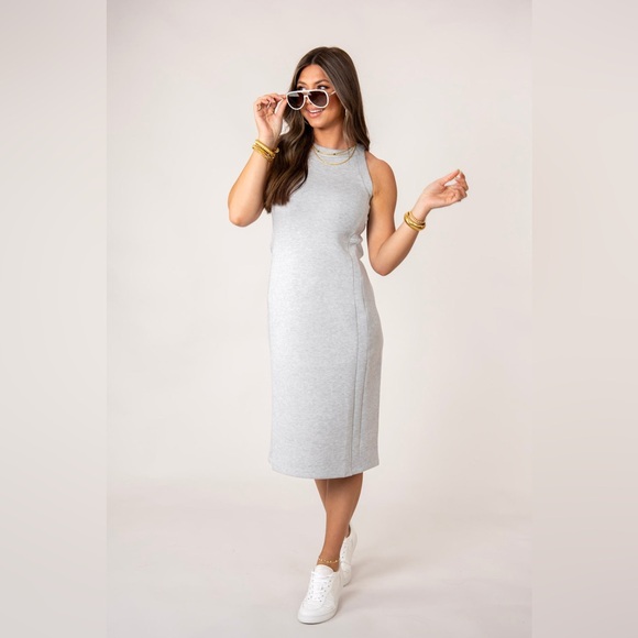 Spanx AirEssentials Tank Midi Dress Heather Grey Size Medium NWOT - Picture 7 of 11